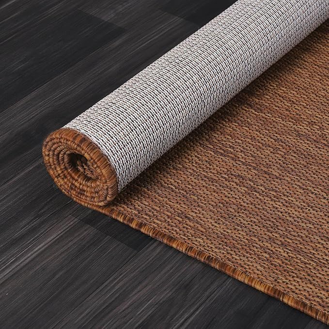 CAMILSON Outdoor Rug 6x9 Modern Area Rugs for Indoor and Outdoor Patios and Porches - Waterproof, Washable, Non-Shedding, Easy-to-Clean Outside Carpet (6 x 9, Solid - Gold)