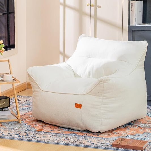 Bean Bag Chair with Filler, Bean Bag Sofa Chair with Tufted Soft Armrests Plush Lazy Sofa Comfy Chair,Large BeanBag Chair for Adults in Livingroom, Bedroom