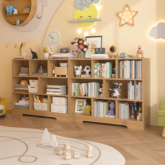 Book Shelf, 8 Cubes Storage Organizer, Freestanding Wooden Bookshelf Cube Shelf for Bedroom, Living Room, Home Office, 3-Tier Open Shelf Wooden Bookcase