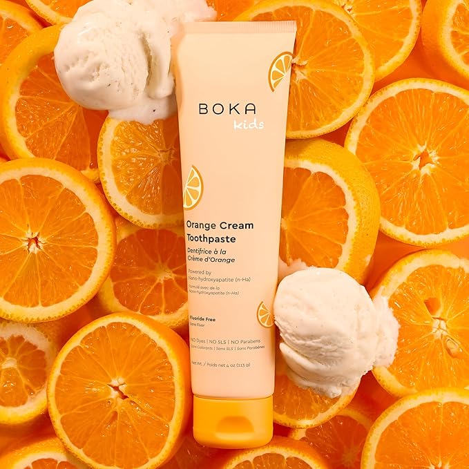 Boka Fluoride Free Toothpaste Nano Hydroxyapatite Toothpaste - Orange Cream Flavor, 4 oz 1Pk US Manufactured