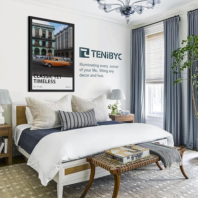 24x36 Poster Frame 3 Pack - Black Woodgrain, Solid Wood Picture Frame, Wall Gallery Frame - Wall Hanging