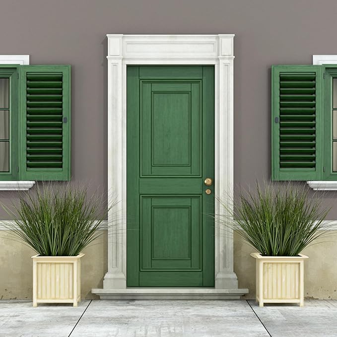 16PCS 17.3" Fake Plants Artificial Wheat Grass Greenery Plastic Plants Fake Grass Artificial Plants for Outdoor Decor Artificial Grass Plant with Greenery Stems for Indoor Home Decoration