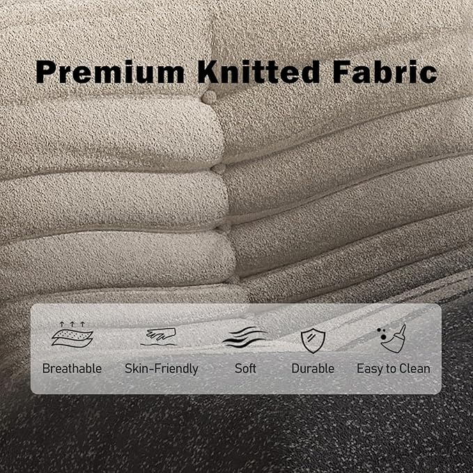 Bean Bag Chair, Fireside Chair Bean Bag Sofa Large Bean Bag Chair for Adults, Bean Bag Chairs for Teens with High Density Comfortable Foam, Memory Foam Bean Bag for Living Room, Bedroom (Black&White)