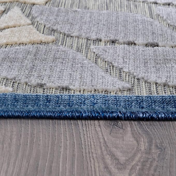 Beverly Rug Outdoor Rug 9x12 Large Modern Floral Tropical Area Rugs for Indoor and Outdoor Patio Easy to Clean Non Shedding Living Room Porch Garden Washable Outside Carpet (9 x 12 Blue)