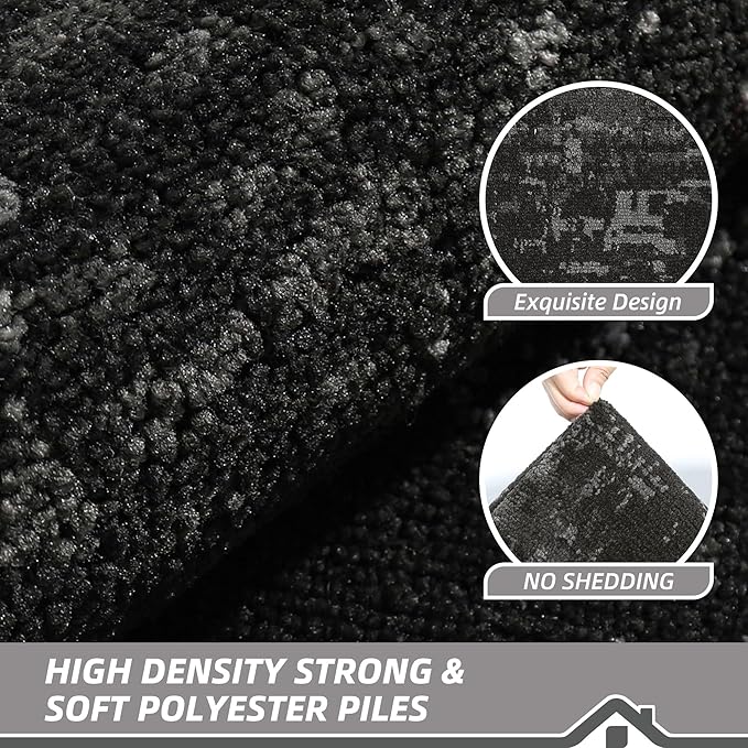 BEQHAUSE Dirt Trapper Door Mat 24"x36" Non-Slip Door Mats Washable Entryway Rugs Stain Resistant Doormat Absorbent Welcome Floor Mat for Front Back Door, Muddy Wet Shoes & Paws,Black