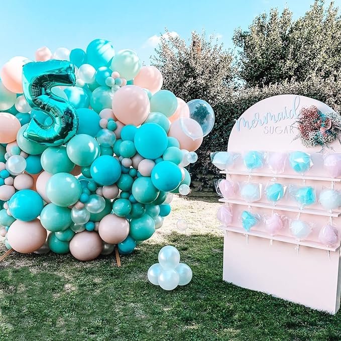130pcs Teal Balloons Different Sizes 18" 12" 10" 5" Turquoise Blue Balloons for Boys Girls Baby Shower Wedding Anniversary Graduation Engagements Birthday Party Decorations