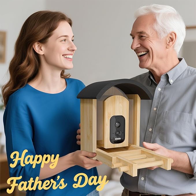 Bird Feeder with Camera, Smart Wild Bird Feeder for Outdoors with AI Identify, Solar Bird Feeder Watching Camera Auto Capture Birds & Real-time Notifications, Gifts for Birdlover (Arch)