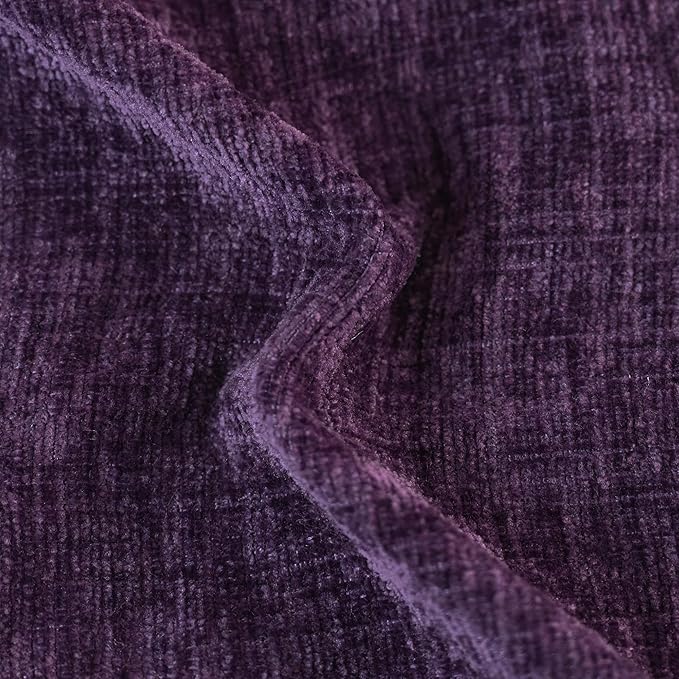 CaliTime Throw Pillow Covers Decorative 22 X 22 Inches Pack of 2 Cozy Chenille Cushion Cases for Couch Sofa Bed Living Room Home Plum Purple