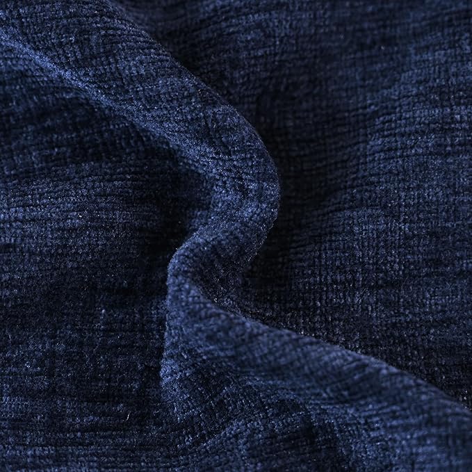 CaliTime Throw Pillow Covers Decorative 16 X 16 Inches Pack of 2 Cozy Chenille Cushion Cases for Couch Sofa Bed Living Room Home Navy Blue