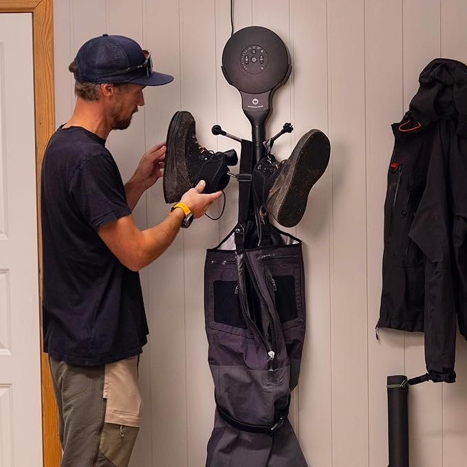 Hedgehog Buddy Heavy Boot Dryer for Work Boots and Shoe Deodorizer – Rapid 3 Pair Gloves, Boxing Shoes and Shoe Dryer, Wall-Mounted Warmer Adjustable Heat Portable Dryer, Black