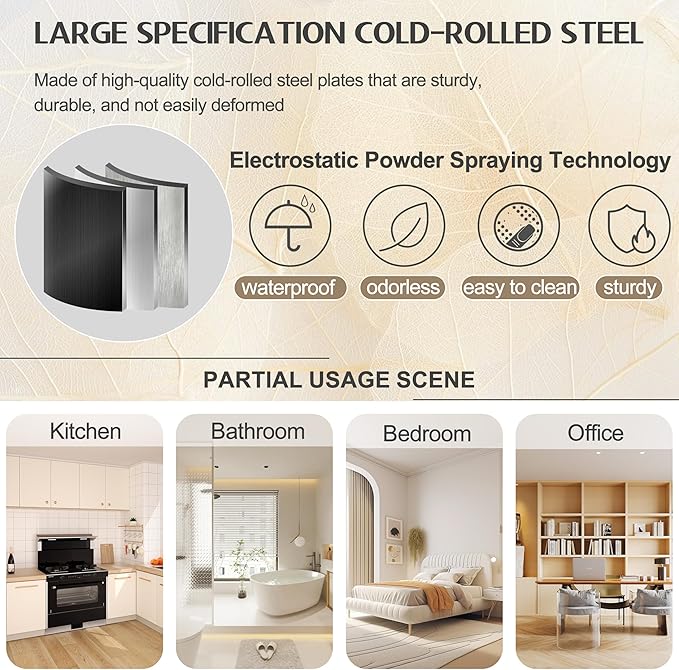 71" Tall Metal Storage Cabinet with 2 Doors and 4 Adjustable Shelves, Kitchen Pantry Cabinet White Freestanding Cupboard, 5 Tier Multifunctional Steel Storage for Office, Kitchen, Dining Room