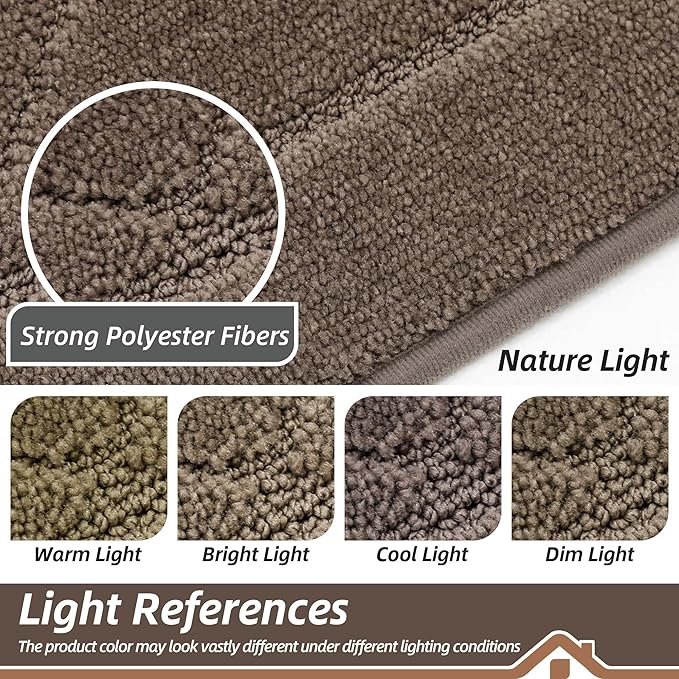 BEQHAUSE Dirt Trapper Door Mat 24" x 36", Doormat Non-Slip Entryway Rugs Washable, Dog Door Mat Stain Resistant and Absorbent Welcome Floor Mat for Front Back Door, Muddy Wet Shoes & Paws, Light Brown