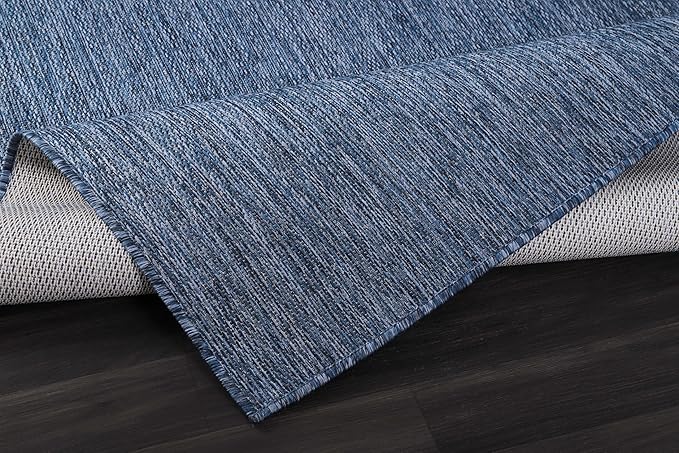 CAMILSON Outdoor Rug 5x7 Modern Area Rugs for Indoor and Outdoor Patios and Porches - Waterproof, Washable, Non-Shedding, Easy-to-Clean Outside Carpet (5 x 7, Solid - Navy Blue)