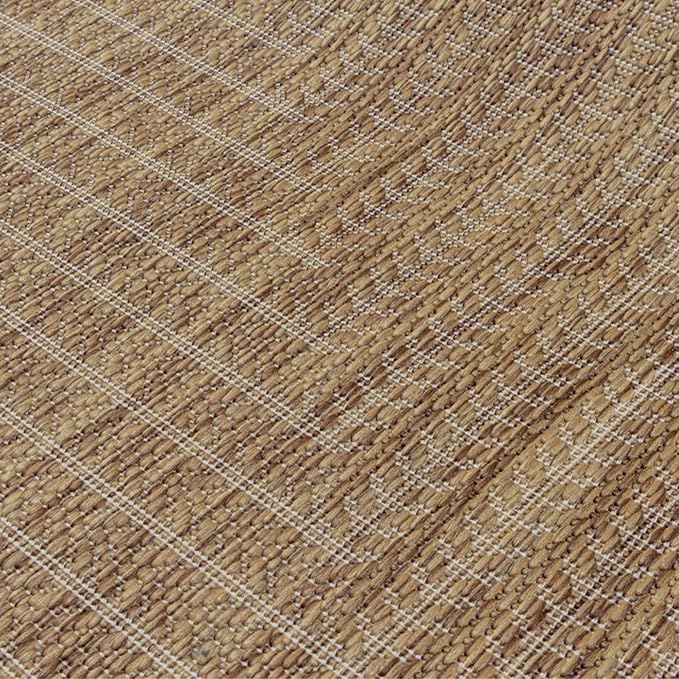 Adiva Rugs Outdoor Indoor Area Rug, Weather Resistant, Easy to Clean, Stain Resistant Floor Mat for Dining Room, Backyard, Deck, Patio (Wooden, 10' x 14')