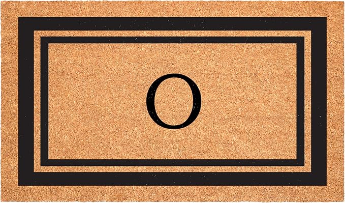 Calloway Mills 152963048O Black Border 30" x 48" Monogram Doormat Letter (O)