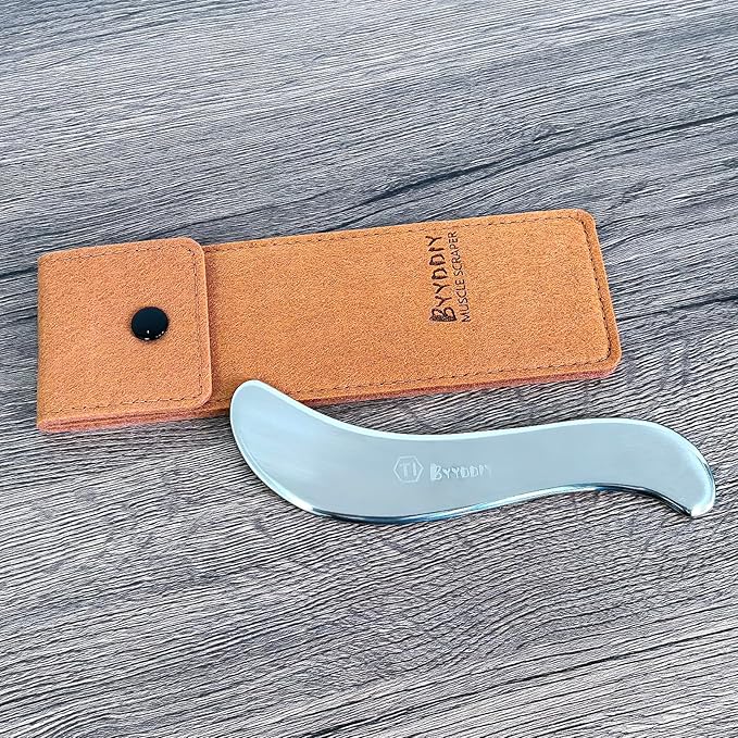 BYYDDIY 6.3 inch Hypoallergenic Titanium Gua Sha Muscle Scraper Tool,Muscle Scraping Tool (S-TI)