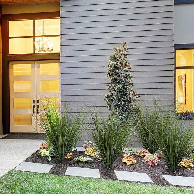 24PCS Fake Plants Artificial Wheat Grass Greenery Plastic Plants Fake Grass Artificial Plants for Outdoor Decor Artificial Grass Plant with Greenery Stems for Indoor Home Decoration 26.4"