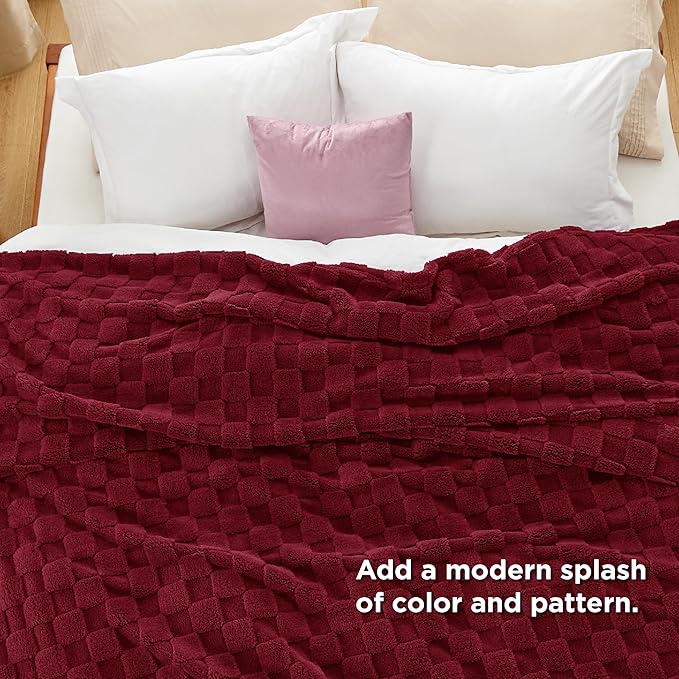 Bedsure GentleSoft King Size Blanket for Bed - Super Soft Cozy Blankets for Women Men Girls, Large Fuzzy Fleece Throw for Bedroom Decor, Red,108x90 Inches