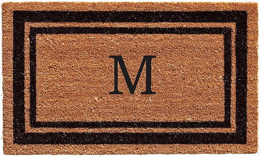 Calloway Mills 152963672M Black Border 36" x 72" Monogram Doormat Letter (M)