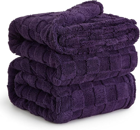 Bedsure GentleSoft King Size Blanket for Bed - Super Soft Cozy Blankets for Women Men Girls, Large Fuzzy Fleece Throw for Bedroom Decor, Purple,108x90 Inches