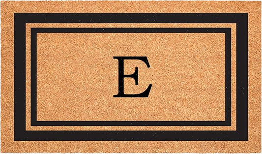 Calloway Mills 152961830E Black Border 18" x 30" Monogram Doormat, (Letter E)