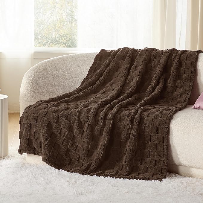 Bedsure GentleSoft Twin Blanket for Bed Dark Brown - Super Soft Cozy Blankets for Women Men Girls, Cute Fuzzy Fleece Throws for Bedroom Couch, 60x80 Inches