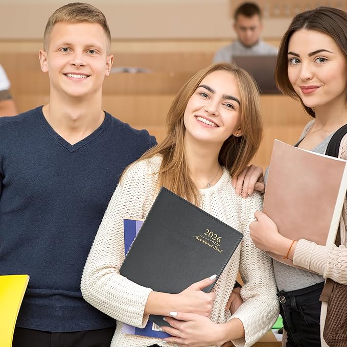 2026 Weekly Appointment Book - Appointment Book 2026, Jan 2026 - Dec 2026, Daily/Hourly Planner with Tabs, 15 Minutes, 8.26"x 11.4", Wirebound - Grey