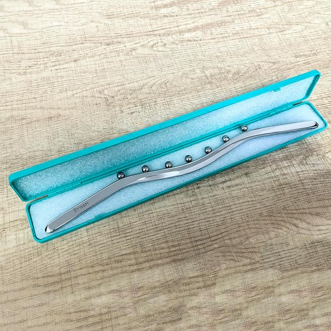 BYYDDIY Steel Muscle Scraper Stick with Steel Balls for Lymphatic Drainage,Body Massage, Release Myofascial Trigger Points Reduce Muscle Soreness Tightness Leg Cramps for Physical Therapy (Mz)