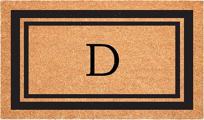 Calloway Mills 152962436D Black Border 24" x 36" Monogram Doormat, (Letter D)