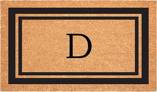 Calloway Mills 152962436D Black Border 24" x 36" Monogram Doormat, (Letter D)