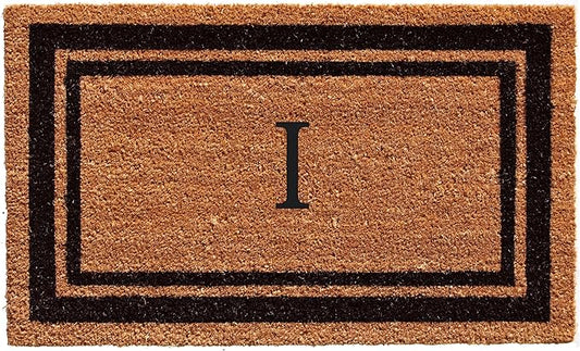 Calloway Mills 152963672 Black Border 36" x 72" Monogram Doormat Letter (I)