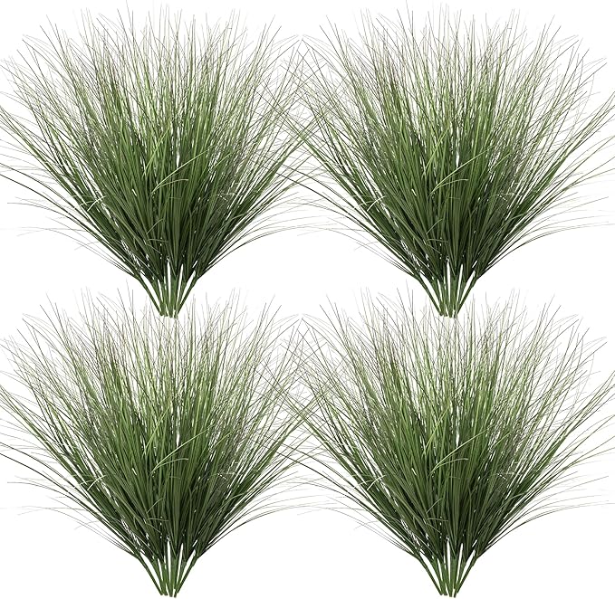 48PCS Fake Plants Artificial Wheat Grass Greenery Plastic Plants Fake Grass Artificial Plants for Outdoor Decor Artificial Grass Plant with Greenery Stems for Indoor Home Decoration 26.4"