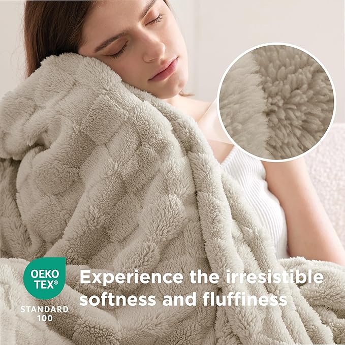 Bedsure GentleSoft Light Brown Twin XL Blanket for Bed - Super Soft Cozy Fleece Blankets for Women, Cute Throws for Girls, Dorm Room Essentials for Girls Teens Back to School, 66x90 Inches