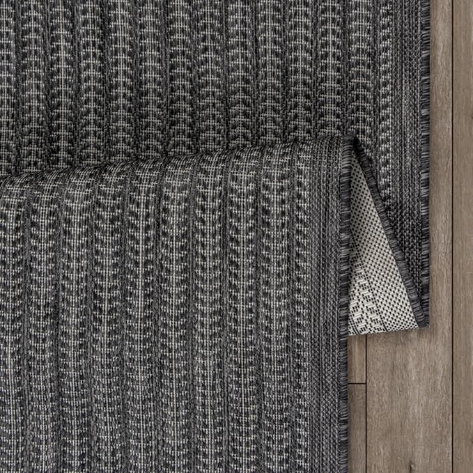 Adiva Rugs Outdoor Indoor Area Rug, Weather Resistant, Easy to Clean, Stain Resistant Floor Mat for Dining Room, Backyard, Deck, Patio (Pebble Weiss, 5' x 7')