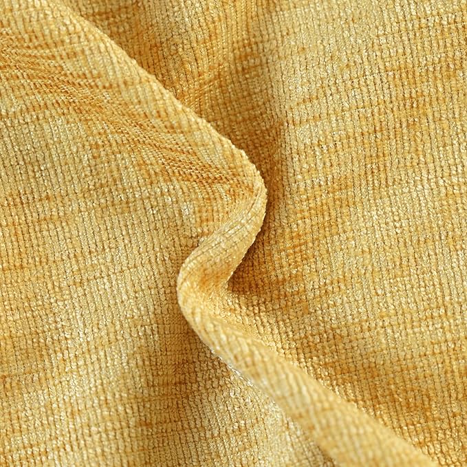 CaliTime Throw Pillow Covers Decorative 26 X 26 Inches Pack of 2 Cozy Chenille Cushion Cases for Couch Sofa Bed Living Room Home Gold