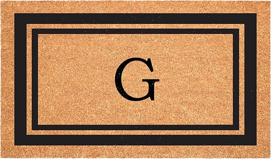 Calloway Mills 152962436G Black Border 24" x 36" Monogram Doormat, (Letter G)