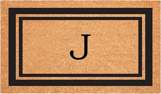 Calloway Mills 152963048J Black Border 30" x 48" Monogram Doormat Letter (J)