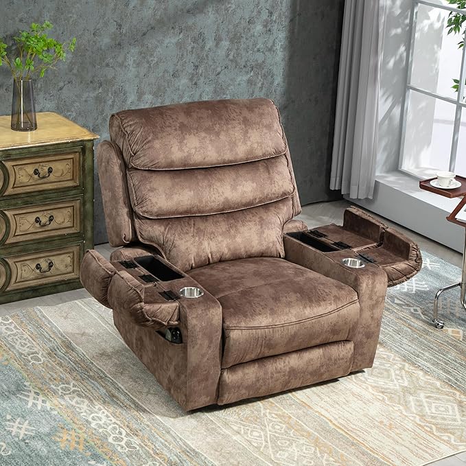 27in Extra Wide Power Lift Recliner Chair for Big Tall with Extended Footrest Heat Massage, Oversized Electric Lift Recliner Chairs for Adults Elderly Seniors, Arm Storage & Cup Holders