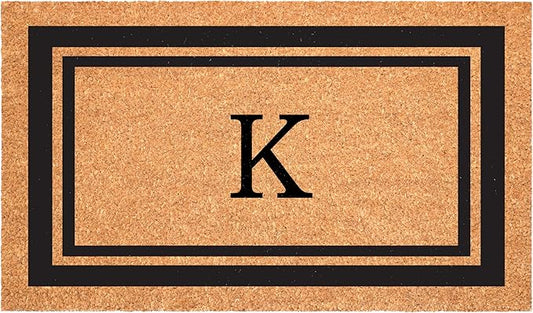 Calloway Mills 152962436K Black Border 24" x 36" Monogram Doormat, (Letter K)
