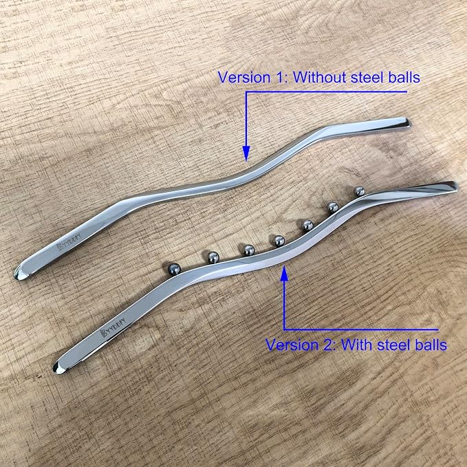 BYYDDIY Steel Muscle Scraper Stick with Steel Balls for Lymphatic Drainage,Body Massage, Release Myofascial Trigger Points Reduce Muscle Soreness Tightness Leg Cramps for Physical Therapy (Mz)