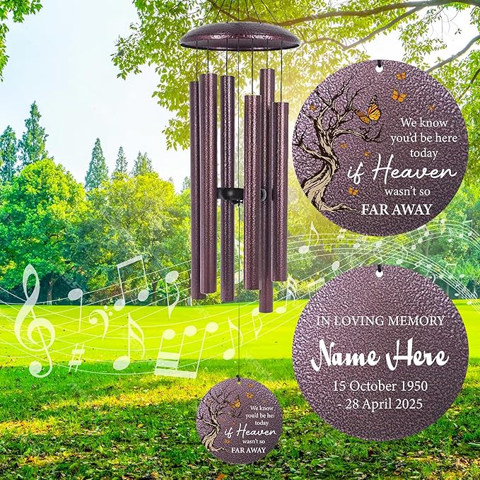 Cardinal Sympathy Wind Chimes Personalized, Windchimes in Memory of a Loved One/Mother, Sympathy Gifts Wind Chimes for Funeral Bereavement Condolences, Memorial Wind Chime