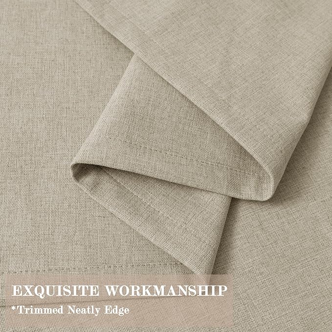 120" Wx102 L Linen Room Divider Drapes for Doorway/Glass Window/Sliding Door/Patio, Extra Wide Pinch Pleated Full Blackout Curtains for Girls Boys Teen Kids Room, 1 Panel, Beige