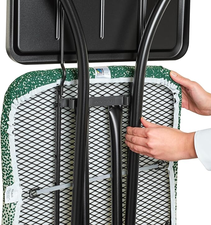 Brabantia - Ironing Board C - Extra Large Steam Unit Holder - Adjustable in Height - Non-Slip Rubber Feet - 100% Fair Trade Cotton Cover with Foam Layer - Foldable XL Unit - New Dawn - 49 x 18 inches