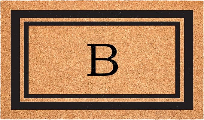 Calloway Mills 152962436B Black Border 24" x 36" Monogram Doormat, (Letter B)
