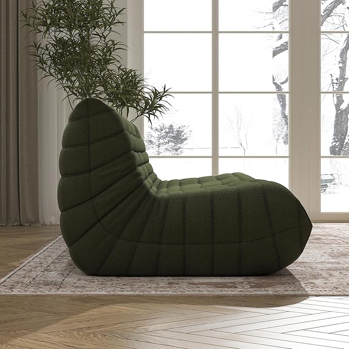 Big Bean Bag Chairs for Adults, 3 Seater Large Floor Sofa (Green)