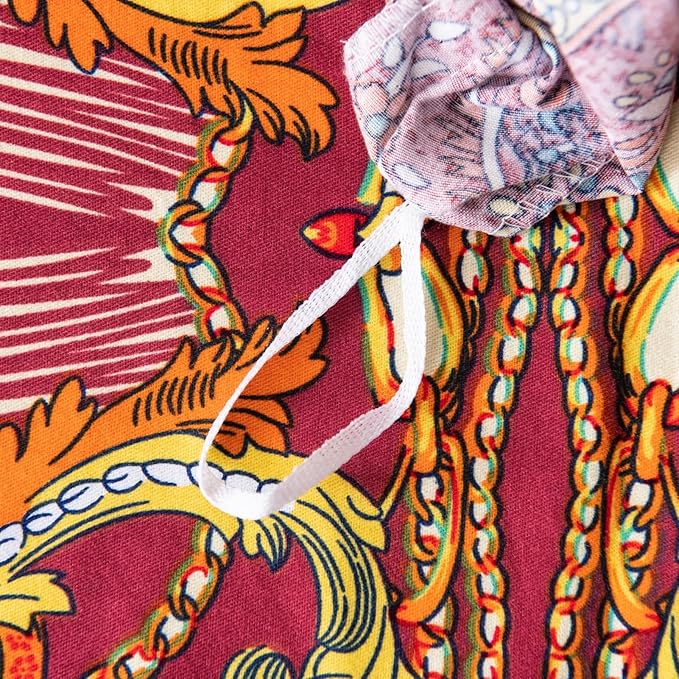 ABREEZE Bohemian Duvet Cover Set Colorful Orange Boho Retro Bedding Set Damask Paisley Cotton Duvet Cover Tribal Reversible Bedding Exotic Style Comforter Cover 3-Piece Queen