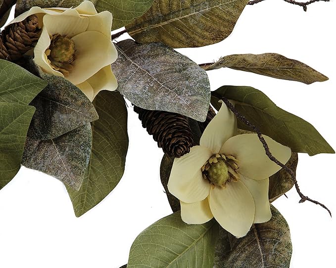 Admired By Nature 24" Magnolia Pine for Home Office Front Door Wreath, Wall Hanging Arrangement Decoration