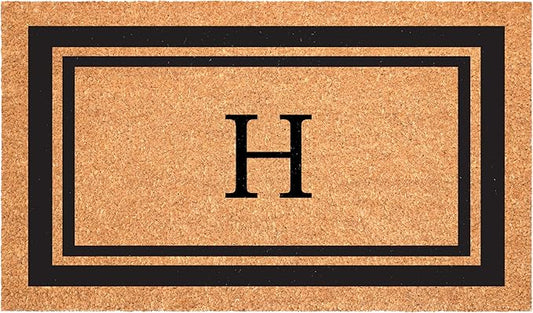 Calloway Mills 152961830H Black Border 18" x 30" Monogram Doormat, (Letter H)