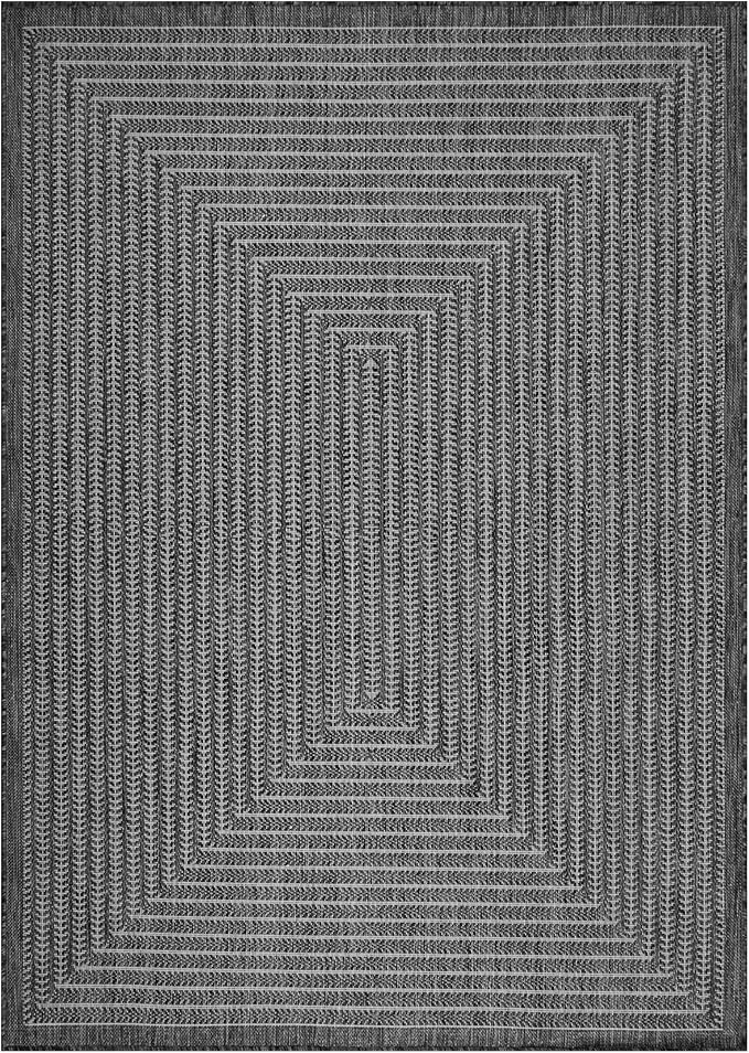 Adiva Rugs Outdoor Indoor Area Rug, Weather Resistant, Easy to Clean, Stain Resistant Floor Mat for Dining Room, Backyard, Deck, Patio (Pebble Weiss, 2' x 3')