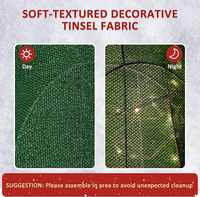 4.8FT Lighted Elf with Envelope Outdoor Christmas Decoration, 3D Pre-Lit Elf Decor with 100 LED Lights for Christmas, Freestanding Glittered Holiday Display for Outdoor, Indoor